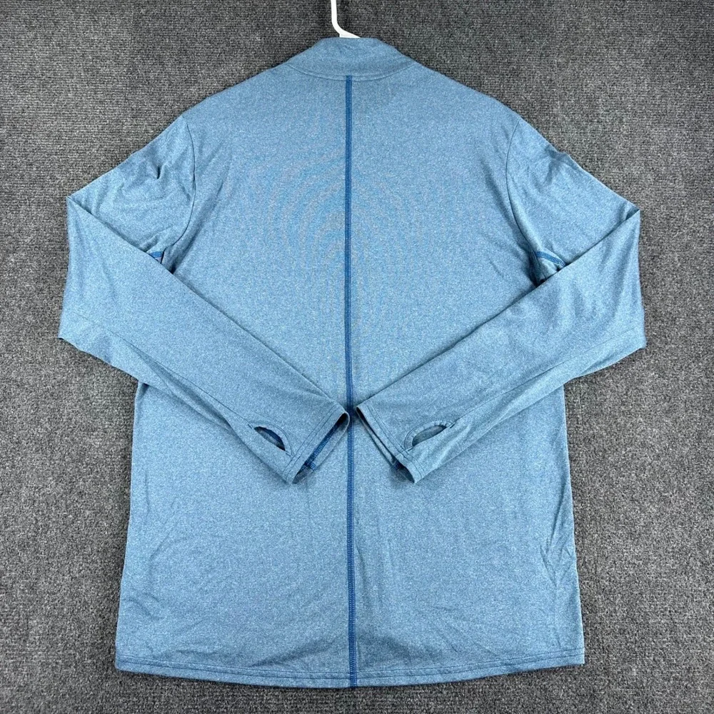 Adidas Pullover Mens L Large Blue Climalite Running 1/4 Zip Long Sleeve Shirt